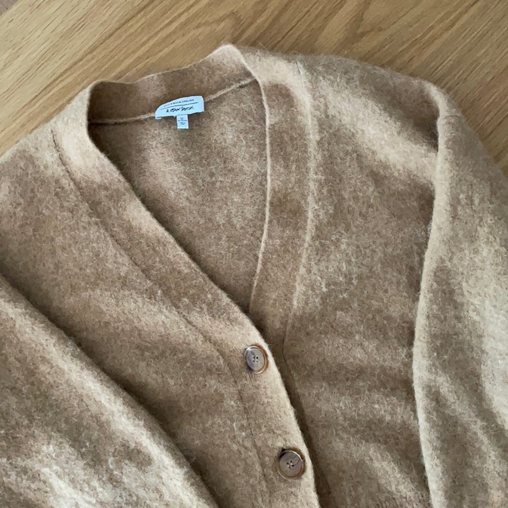 Alpaca Blend Oversized V-Neck Cardigan